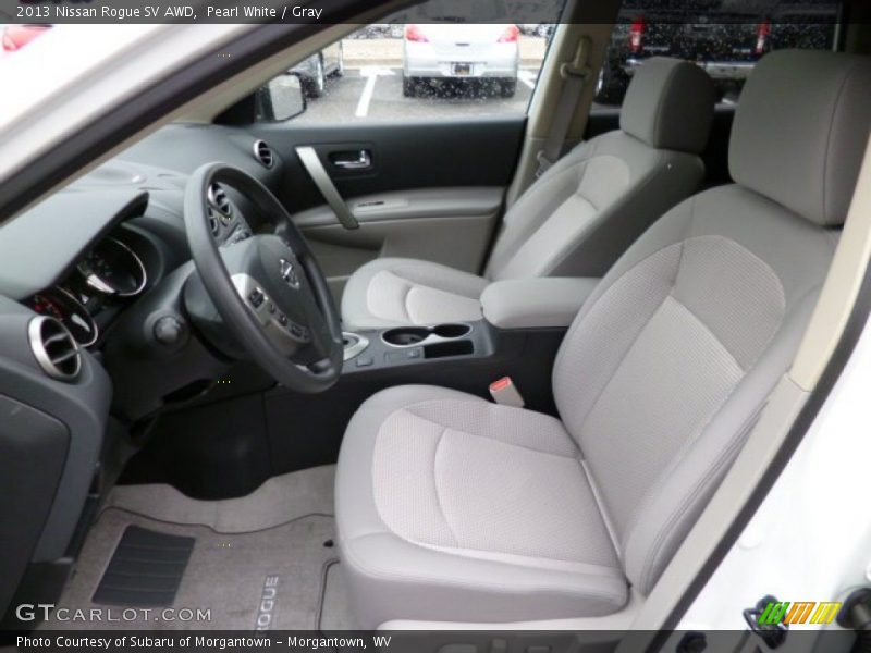 Pearl White / Gray 2013 Nissan Rogue SV AWD