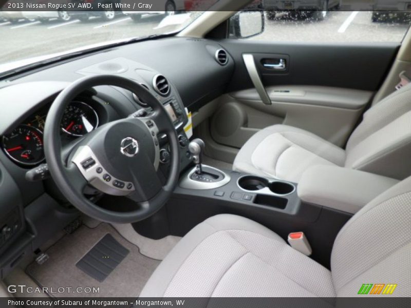 Pearl White / Gray 2013 Nissan Rogue SV AWD