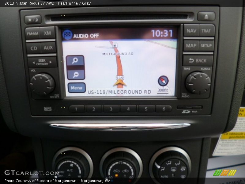 Pearl White / Gray 2013 Nissan Rogue SV AWD