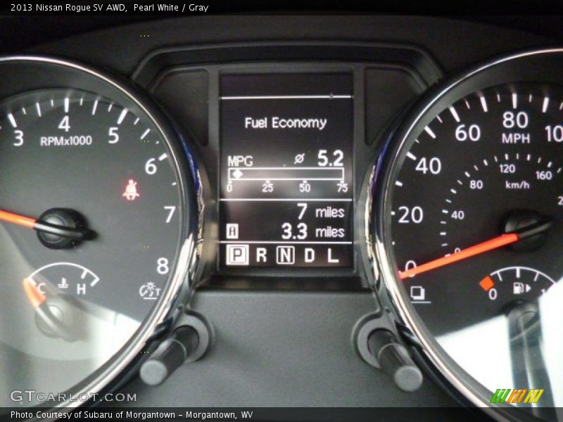 Pearl White / Gray 2013 Nissan Rogue SV AWD