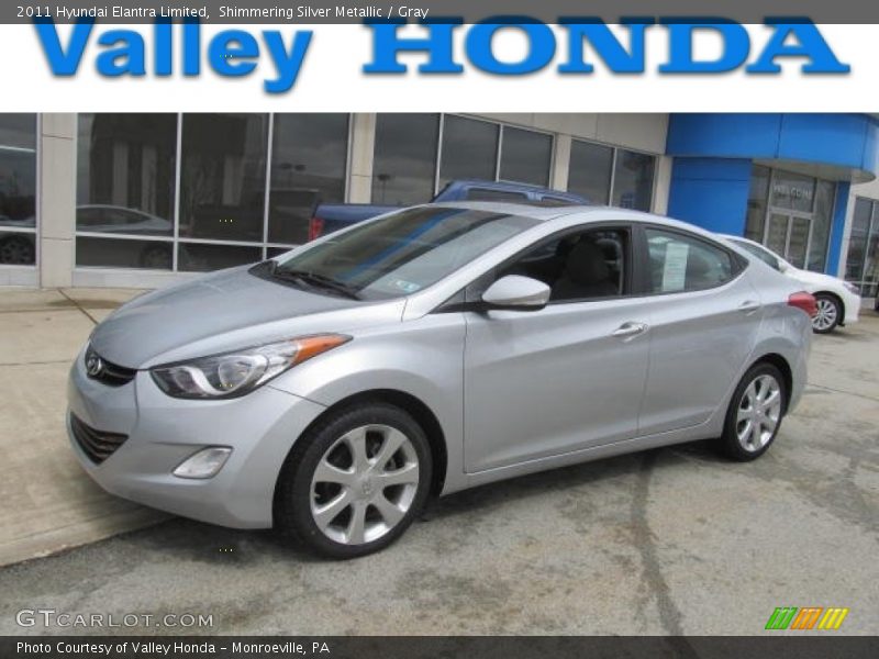 Shimmering Silver Metallic / Gray 2011 Hyundai Elantra Limited