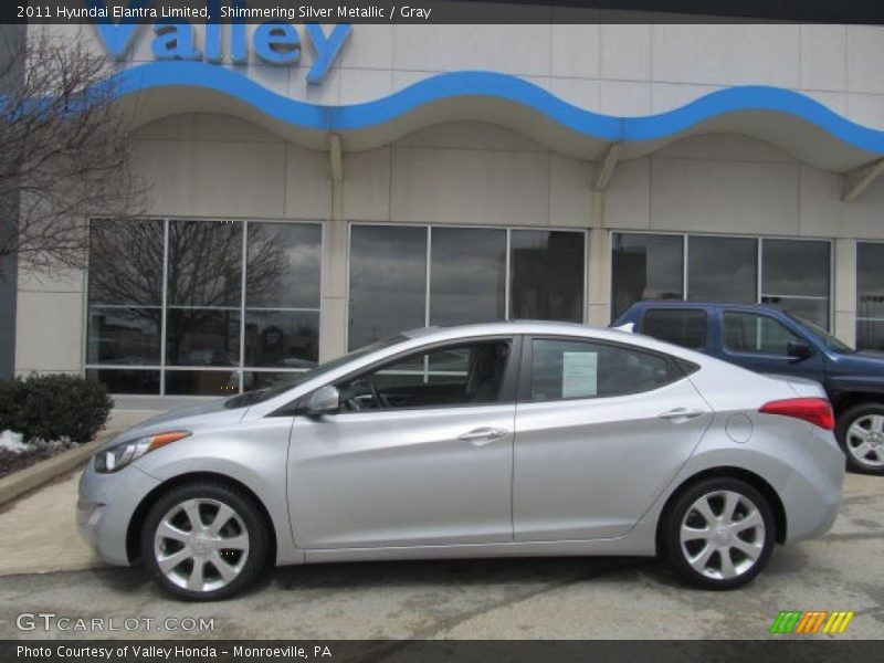 Shimmering Silver Metallic / Gray 2011 Hyundai Elantra Limited