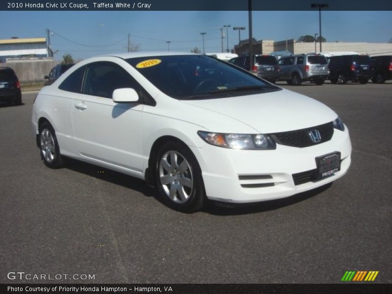 Taffeta White / Gray 2010 Honda Civic LX Coupe