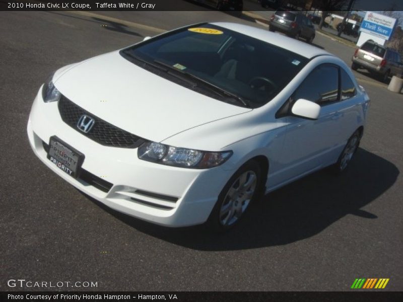 Taffeta White / Gray 2010 Honda Civic LX Coupe