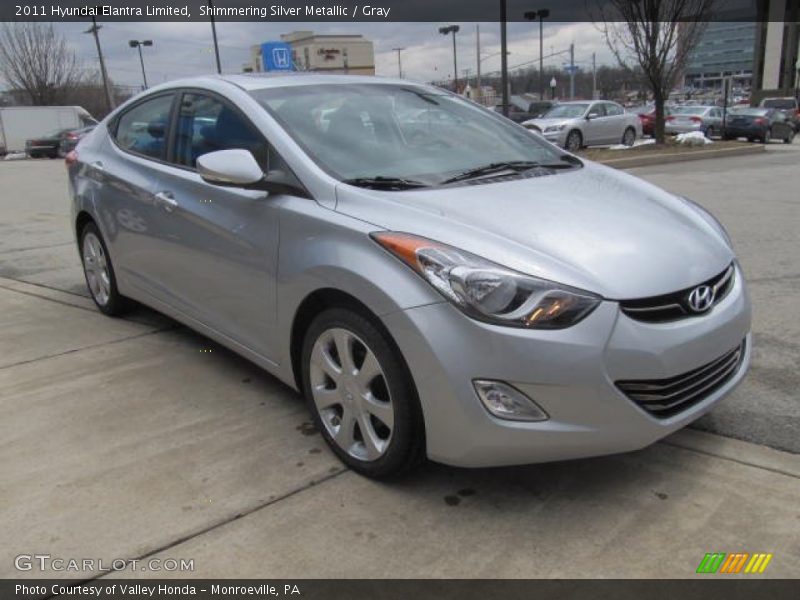 Shimmering Silver Metallic / Gray 2011 Hyundai Elantra Limited