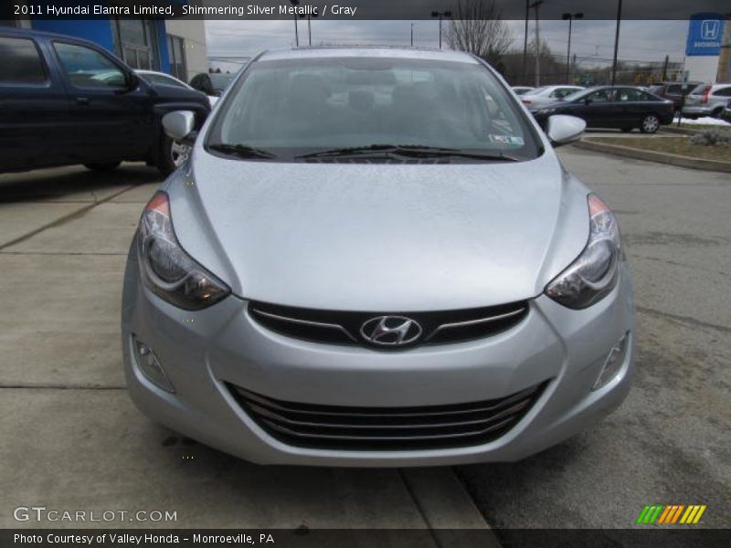 Shimmering Silver Metallic / Gray 2011 Hyundai Elantra Limited