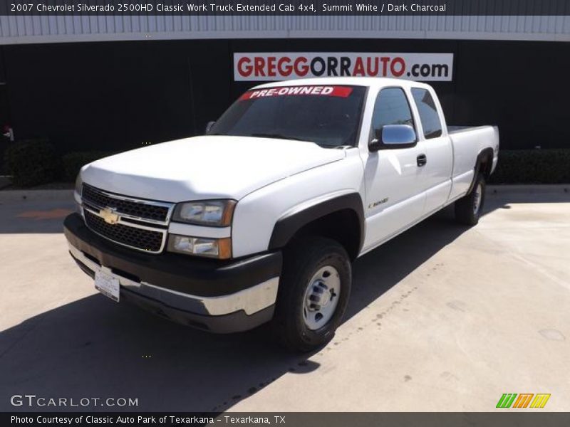 Summit White / Dark Charcoal 2007 Chevrolet Silverado 2500HD Classic Work Truck Extended Cab 4x4