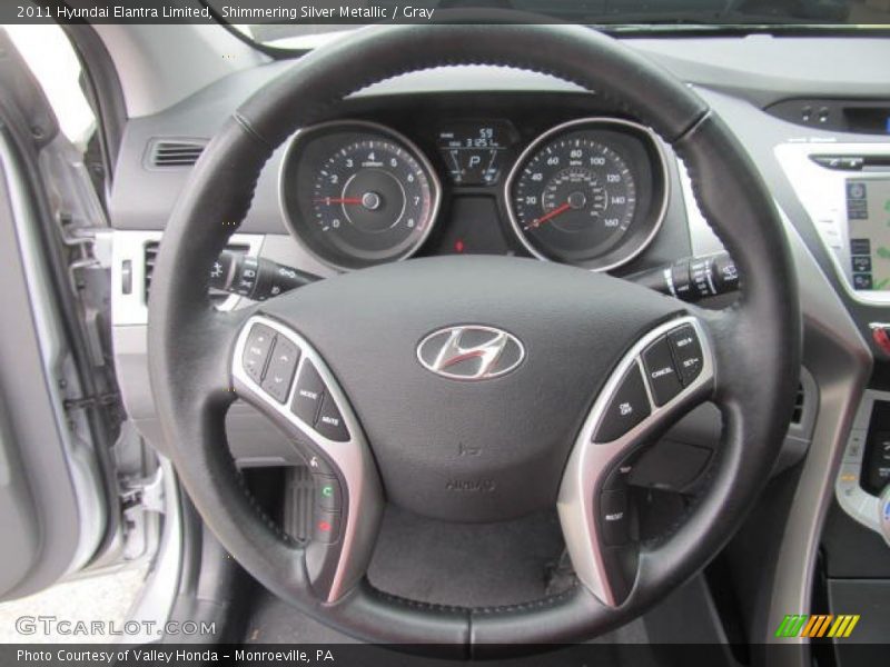 Shimmering Silver Metallic / Gray 2011 Hyundai Elantra Limited