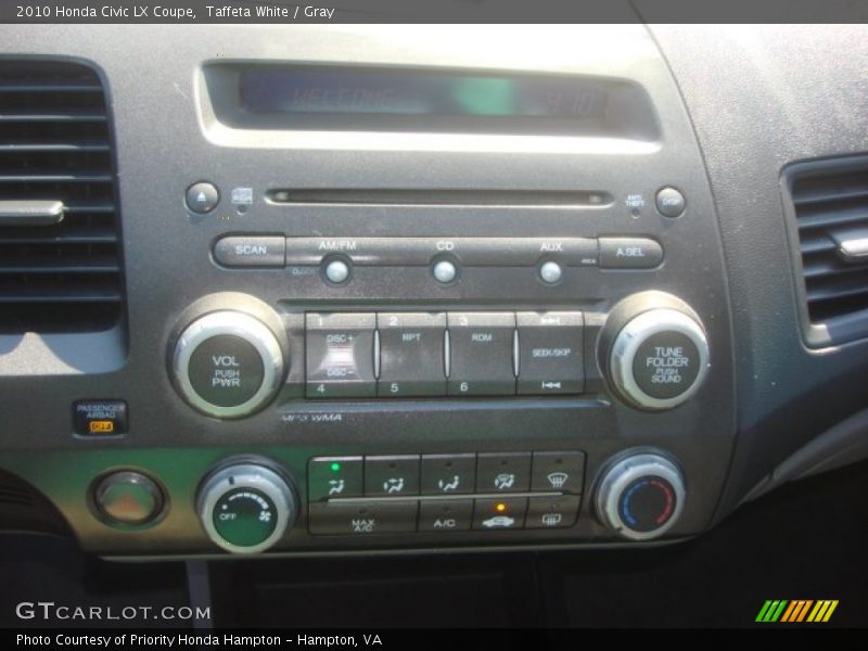 Taffeta White / Gray 2010 Honda Civic LX Coupe