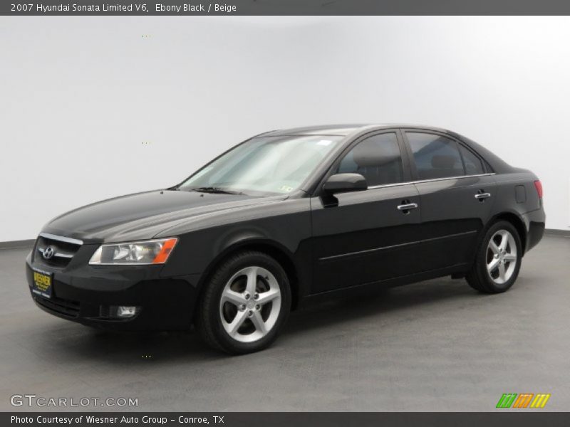 Ebony Black / Beige 2007 Hyundai Sonata Limited V6