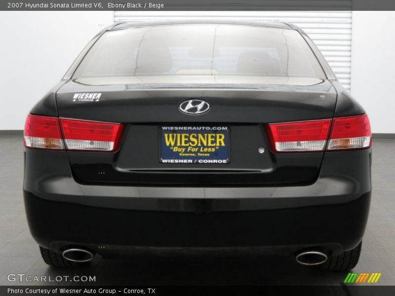Ebony Black / Beige 2007 Hyundai Sonata Limited V6