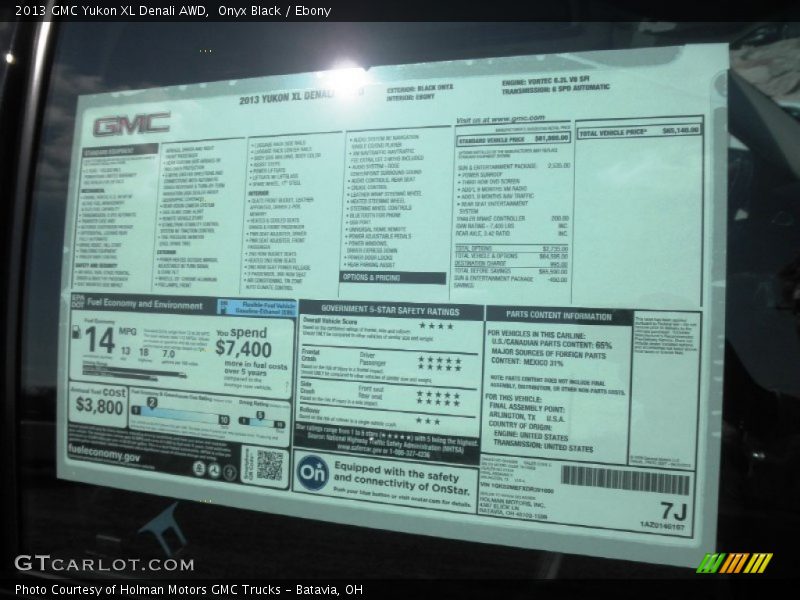 Onyx Black / Ebony 2013 GMC Yukon XL Denali AWD