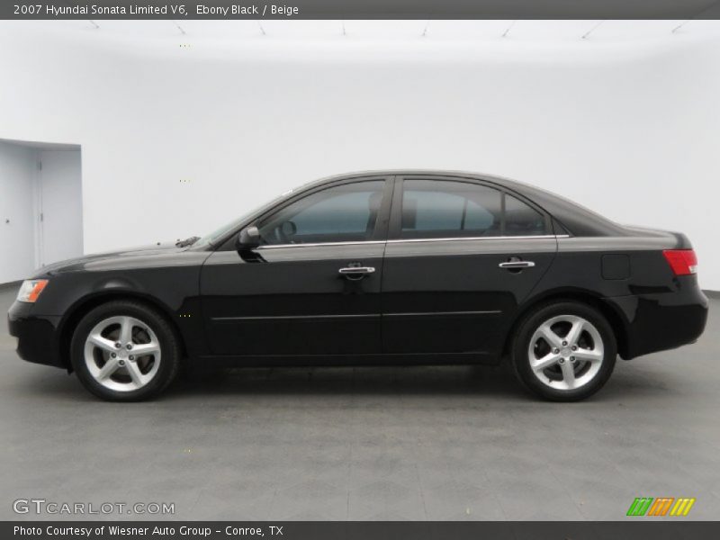 Ebony Black / Beige 2007 Hyundai Sonata Limited V6