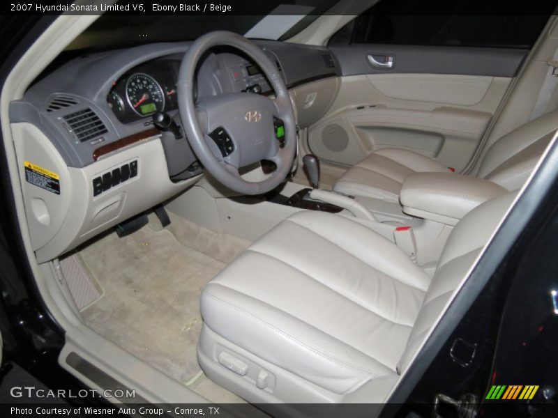 Ebony Black / Beige 2007 Hyundai Sonata Limited V6
