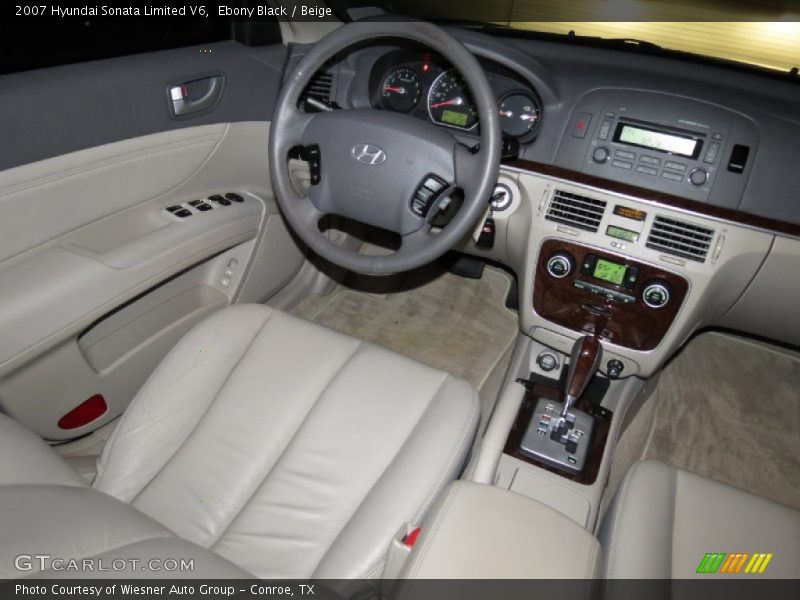 Ebony Black / Beige 2007 Hyundai Sonata Limited V6