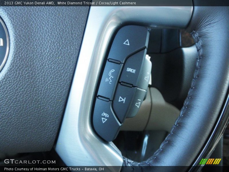 White Diamond Tricoat / Cocoa/Light Cashmere 2013 GMC Yukon Denali AWD