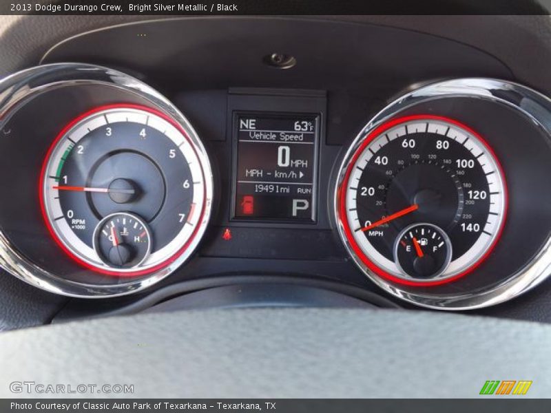 Bright Silver Metallic / Black 2013 Dodge Durango Crew