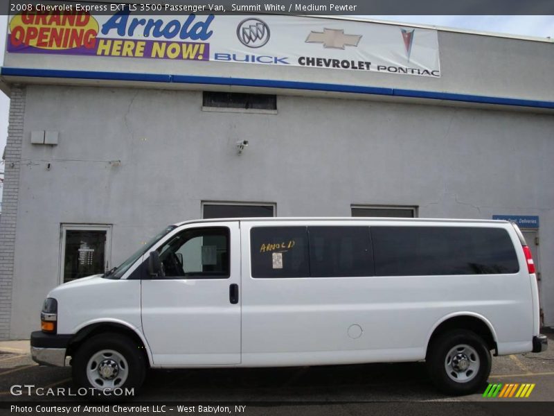 Summit White / Medium Pewter 2008 Chevrolet Express EXT LS 3500 Passenger Van