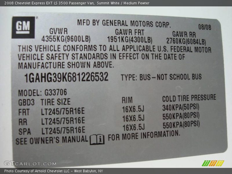 Summit White / Medium Pewter 2008 Chevrolet Express EXT LS 3500 Passenger Van