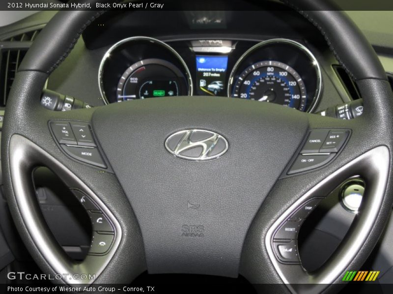 Black Onyx Pearl / Gray 2012 Hyundai Sonata Hybrid