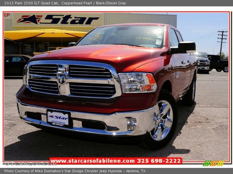 Copperhead Pearl / Black/Diesel Gray 2013 Ram 1500 SLT Quad Cab