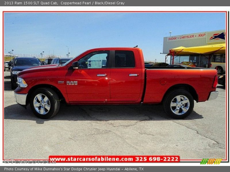 Copperhead Pearl / Black/Diesel Gray 2013 Ram 1500 SLT Quad Cab