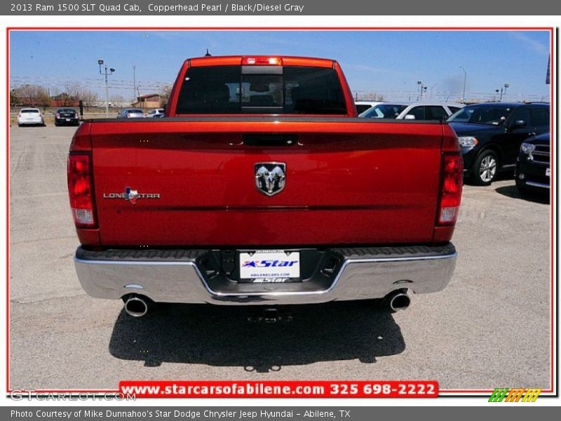 Copperhead Pearl / Black/Diesel Gray 2013 Ram 1500 SLT Quad Cab