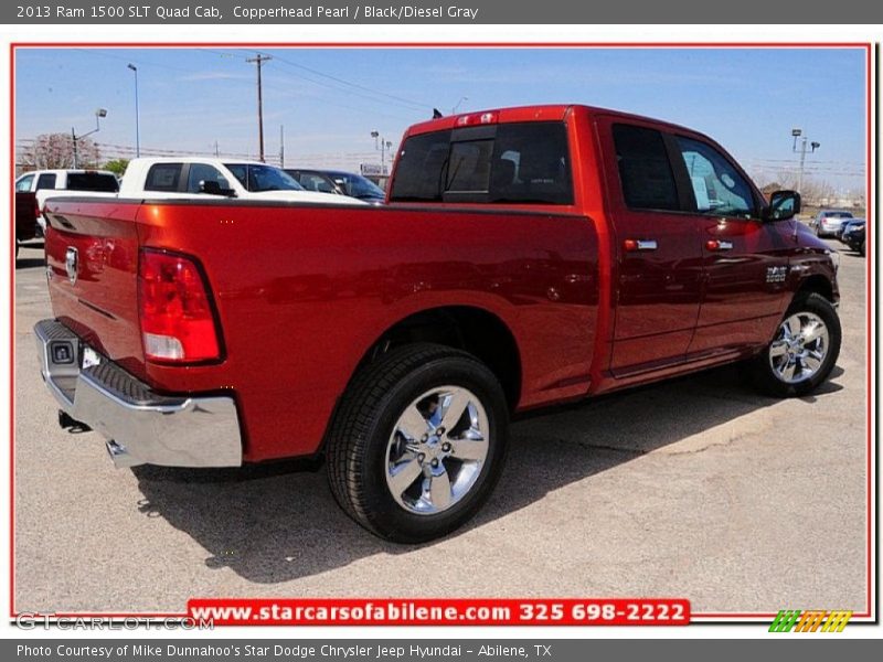 Copperhead Pearl / Black/Diesel Gray 2013 Ram 1500 SLT Quad Cab