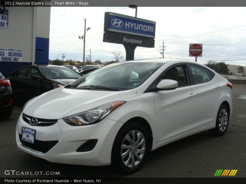 Pearl White / Beige 2011 Hyundai Elantra GLS