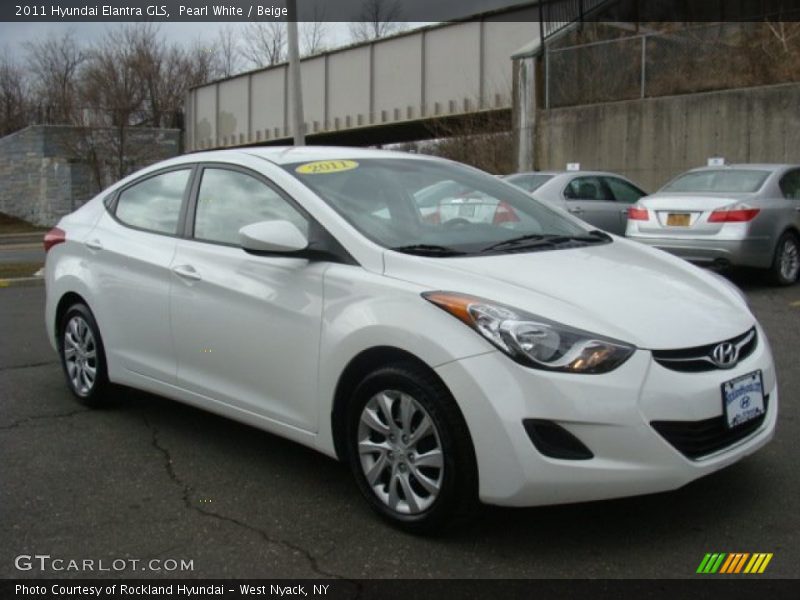 Pearl White / Beige 2011 Hyundai Elantra GLS