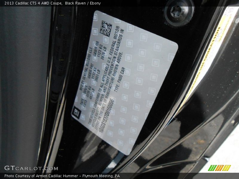 Black Raven / Ebony 2013 Cadillac CTS 4 AWD Coupe
