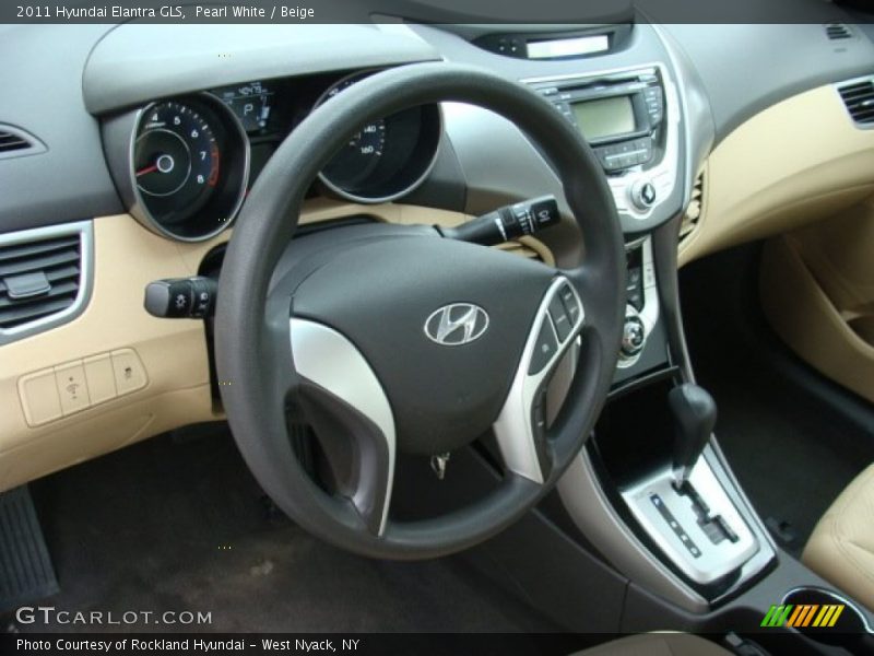 Pearl White / Beige 2011 Hyundai Elantra GLS