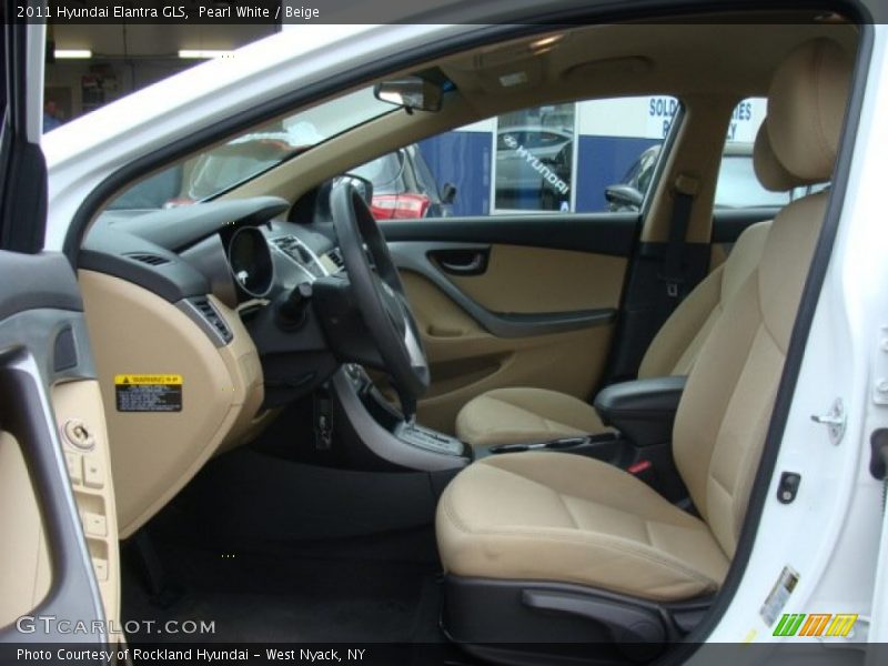 Pearl White / Beige 2011 Hyundai Elantra GLS