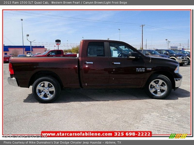 Western Brown Pearl / Canyon Brown/Light Frost Beige 2013 Ram 1500 SLT Quad Cab