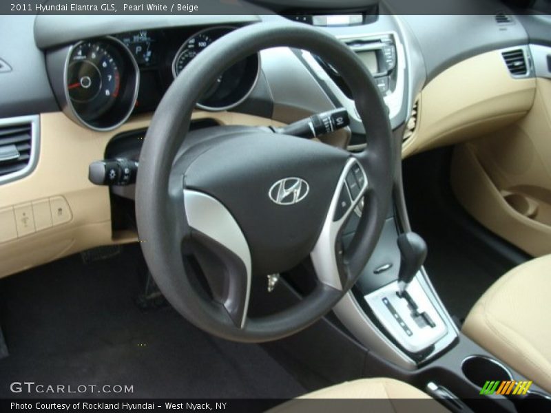 Pearl White / Beige 2011 Hyundai Elantra GLS