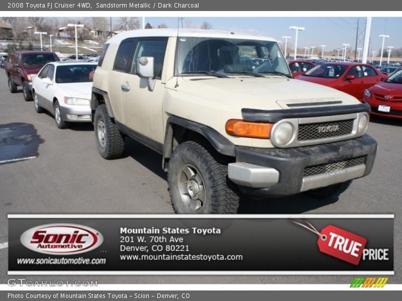 Sandstorm Metallic / Dark Charcoal 2008 Toyota FJ Cruiser 4WD