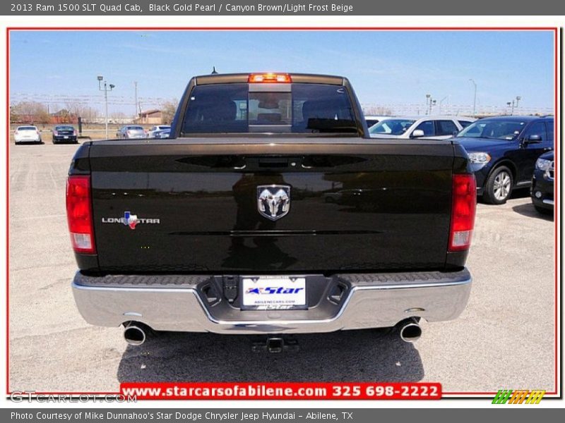 Black Gold Pearl / Canyon Brown/Light Frost Beige 2013 Ram 1500 SLT Quad Cab