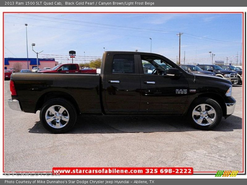 Black Gold Pearl / Canyon Brown/Light Frost Beige 2013 Ram 1500 SLT Quad Cab