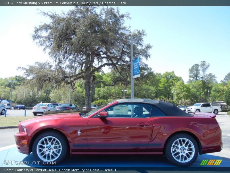 Ruby Red / Charcoal Black 2014 Ford Mustang V6 Premium Convertible