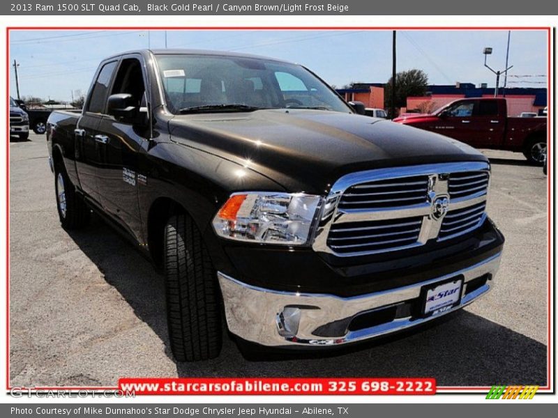 Black Gold Pearl / Canyon Brown/Light Frost Beige 2013 Ram 1500 SLT Quad Cab