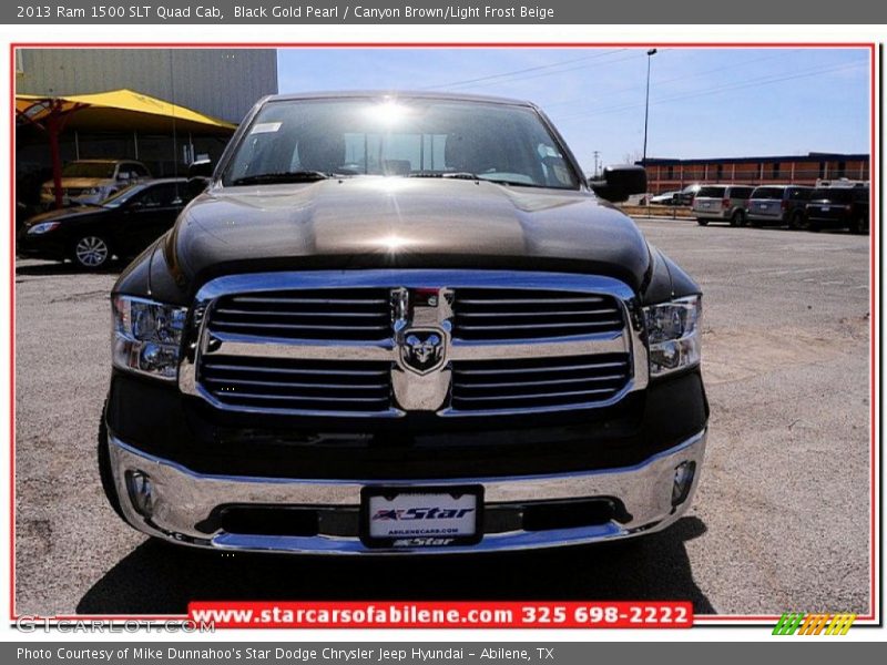 Black Gold Pearl / Canyon Brown/Light Frost Beige 2013 Ram 1500 SLT Quad Cab