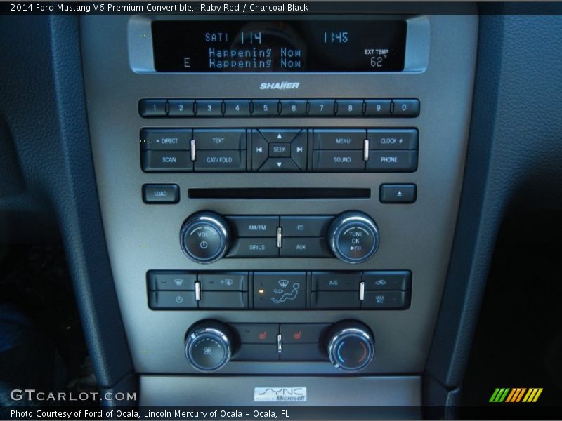 Controls of 2014 Mustang V6 Premium Convertible