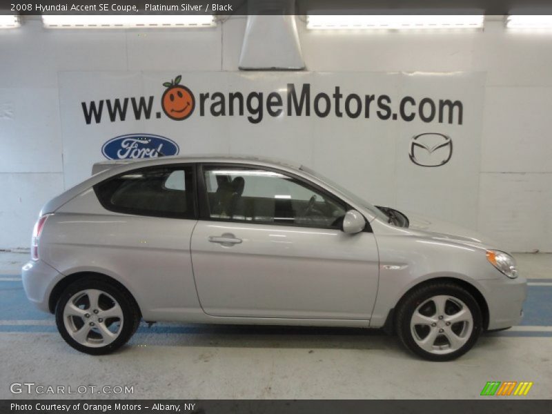 Platinum Silver / Black 2008 Hyundai Accent SE Coupe