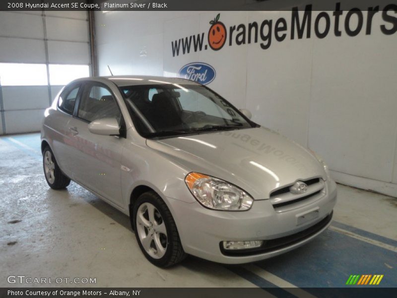 Platinum Silver / Black 2008 Hyundai Accent SE Coupe