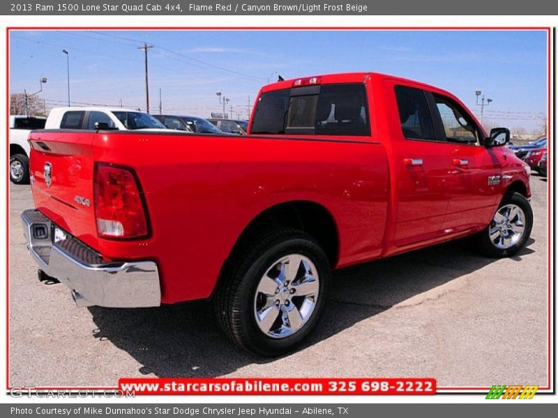 Flame Red / Canyon Brown/Light Frost Beige 2013 Ram 1500 Lone Star Quad Cab 4x4