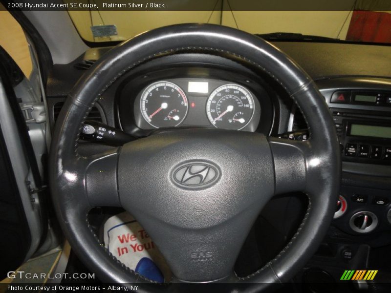 Platinum Silver / Black 2008 Hyundai Accent SE Coupe