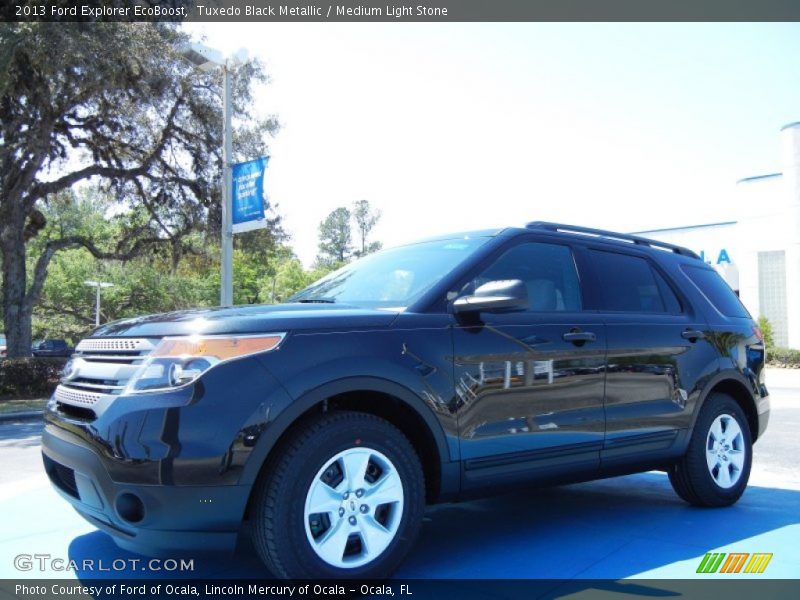 Tuxedo Black Metallic / Medium Light Stone 2013 Ford Explorer EcoBoost