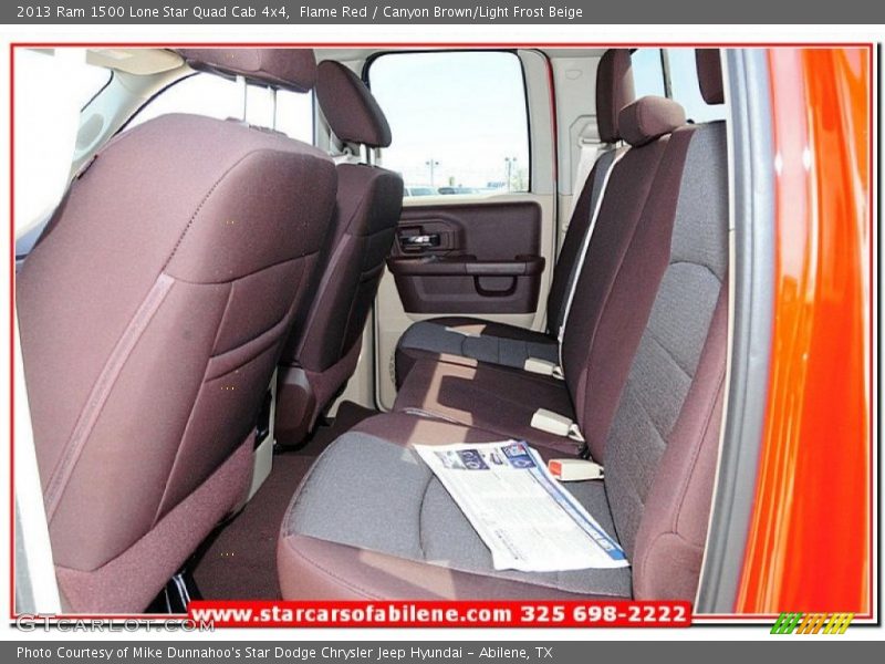 Flame Red / Canyon Brown/Light Frost Beige 2013 Ram 1500 Lone Star Quad Cab 4x4