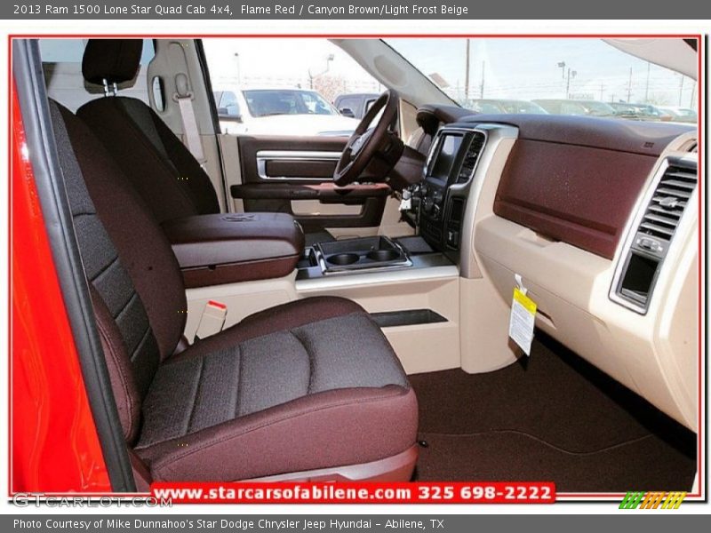 Flame Red / Canyon Brown/Light Frost Beige 2013 Ram 1500 Lone Star Quad Cab 4x4