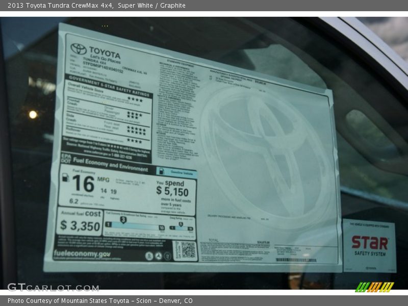 Super White / Graphite 2013 Toyota Tundra CrewMax 4x4